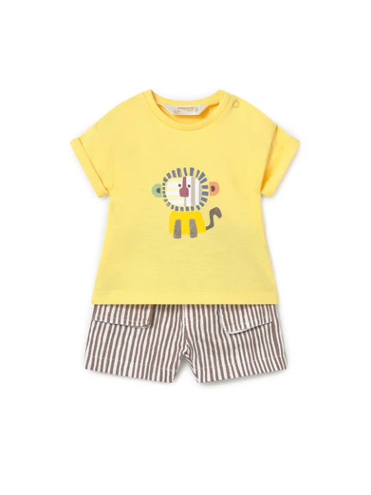 Zdjęcie produktu Mayoral Komplet t-shirt i spodenki 1284 Żółty Regular Fit