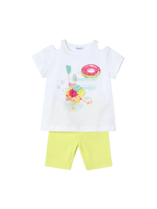 Zdjęcie produktu Mayoral Komplet t-shirt i spodenki 3708 Żółty Regular Fit
