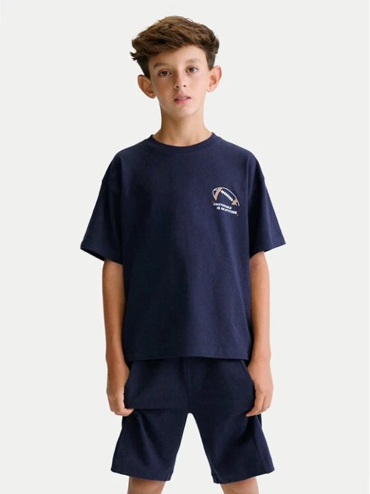 Zdjęcie produktu Mayoral Komplet t-shirt i spodenki 6689 Granatowy Regular Fit