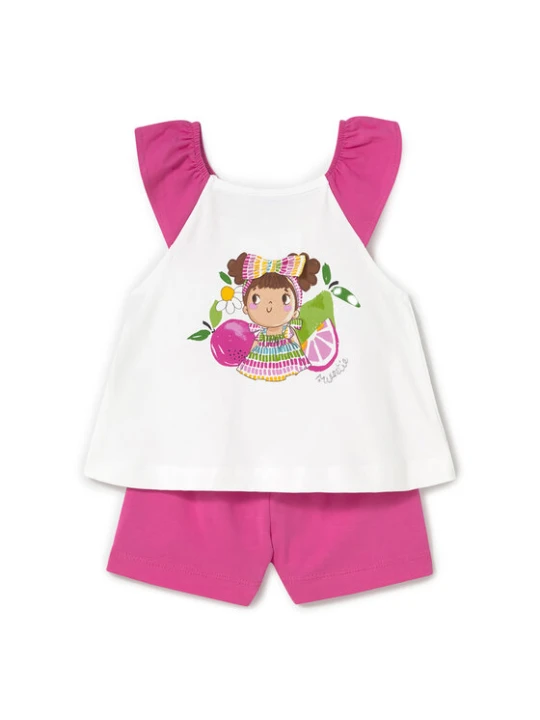 Zdjęcie produktu Mayoral Komplet top i spodenki 1234 Różowy Regular Fit