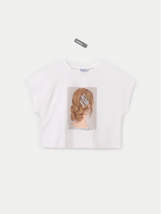 Zdjęcie produktu Mayoral T-Shirt 6021 Écru Relaxed Fit Kremowy