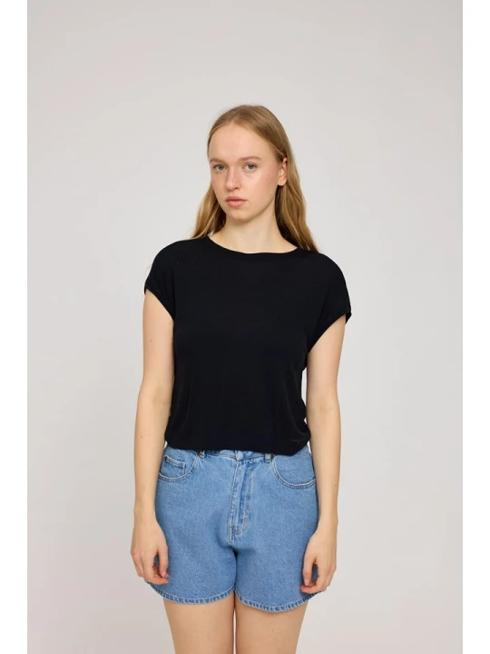 Zdjęcie produktu MAZINE Koszulka "Cropped" w kolorze czarnym rozmiar: XL