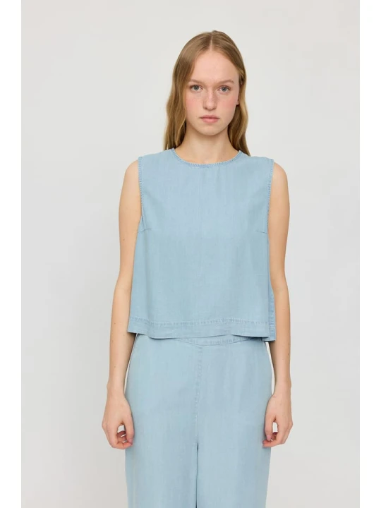 Zdjęcie produktu MAZINE Top "Denim" w kolorze błękitnym rozmiar: L