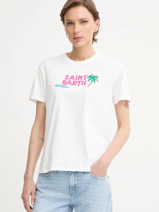 Zdjęcie produktu MC2 Saint Barth T-shirt damski bawełniany biały