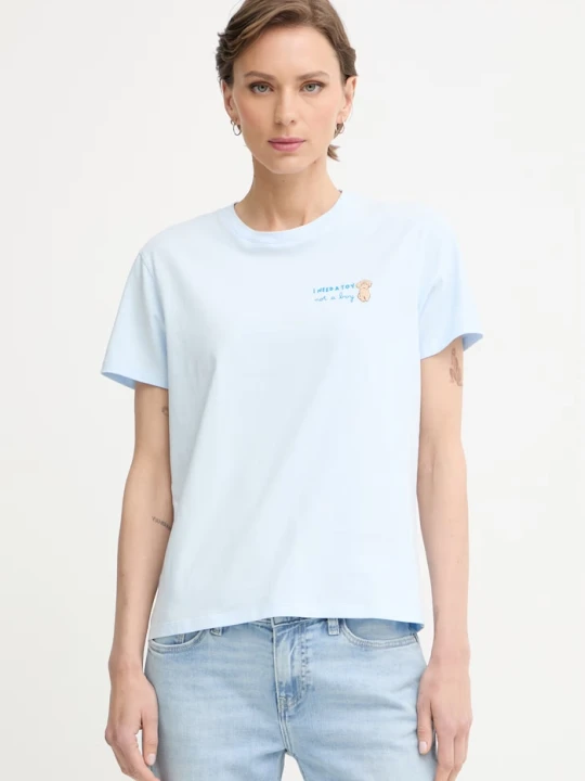 Zdjęcie produktu MC2 Saint Barth T-shirt damski bawełniany niebieski
