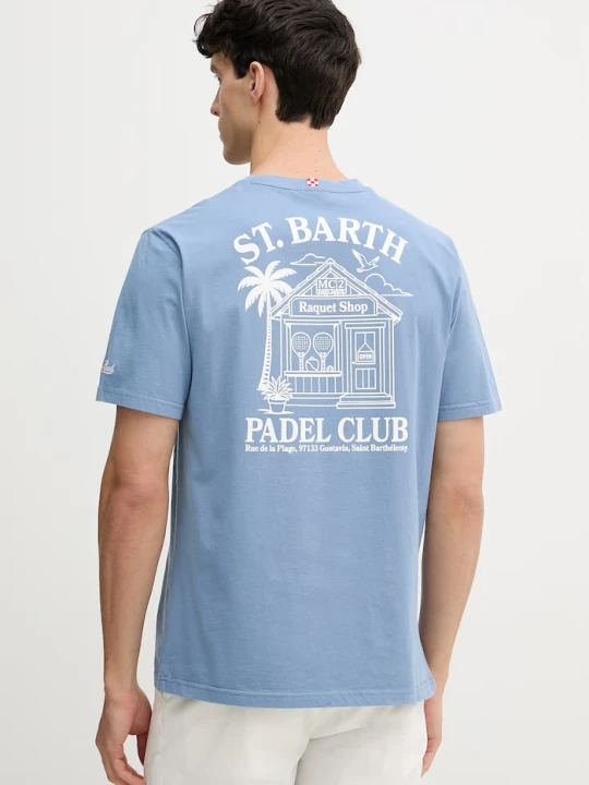 Zdjęcie produktu MC2 Saint Barth t-shirt męski bawełniany niebieski