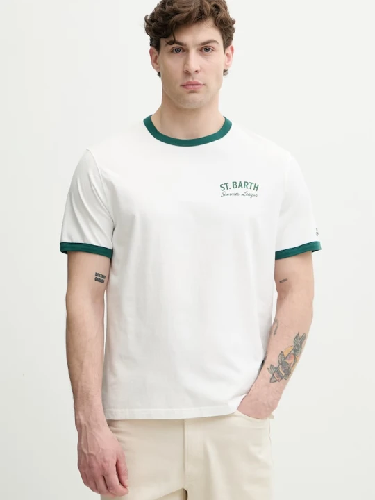 Zdjęcie produktu MC2 Saint Barth T-shirt męski bawełniany biały