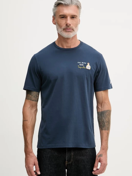 Zdjęcie produktu MC2 Saint Barth T-shirt męski bawełniany granatowy