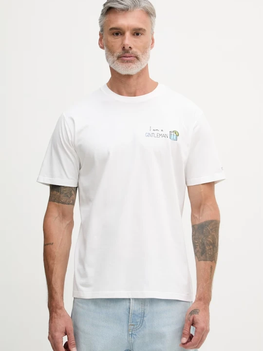 Zdjęcie produktu MC2 Saint Barth T-shirt męski bawełniany biały