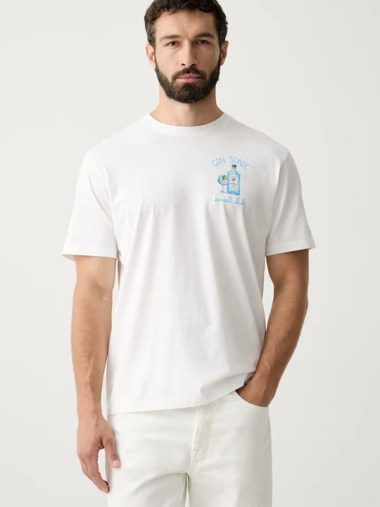 Zdjęcie produktu MC2 Saint Barth T-shirt męski bawełniany biały