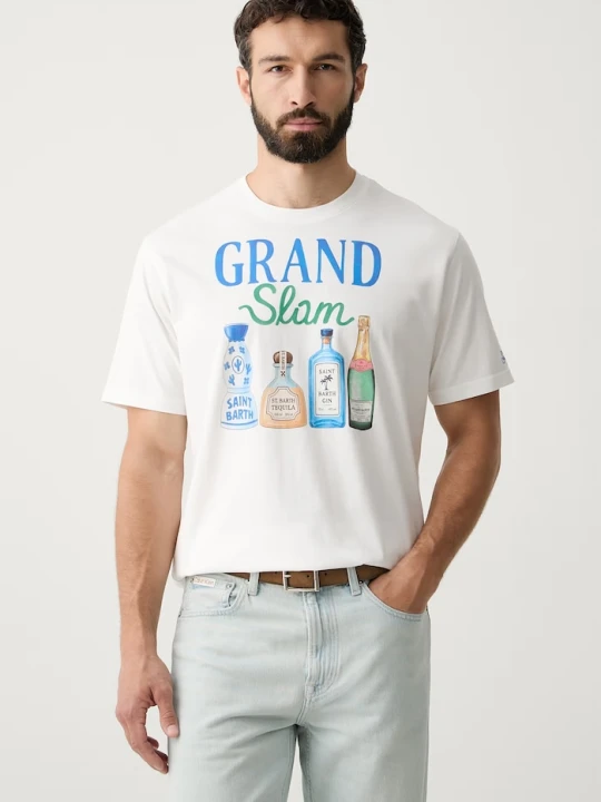Zdjęcie produktu MC2 Saint Barth T-shirt męski bawełniany biały