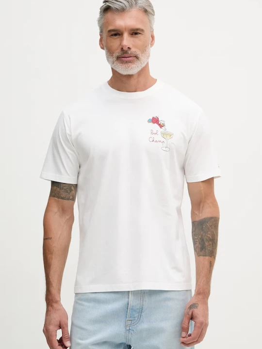Zdjęcie produktu MC2 Saint Barth T-shirt męski bawełniany biały