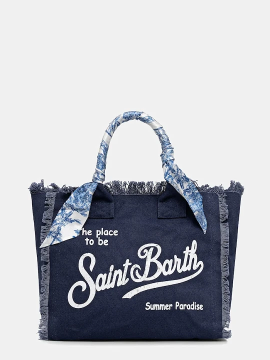 Zdjęcie produktu MC2 Saint Barth torebka shopper damska bawełniana granatowy