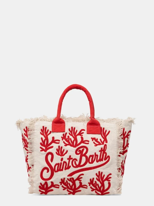 Zdjęcie produktu MC2 Saint Barth torebka tote damska bawełniana beżowy