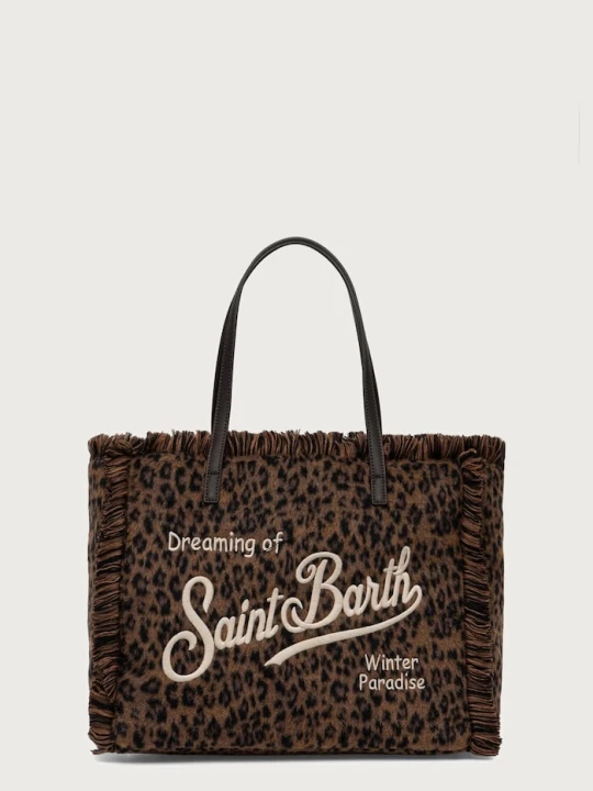 Zdjęcie produktu MC2 Saint Barth torebka tote damska z dodatkiem wełny brązowy
