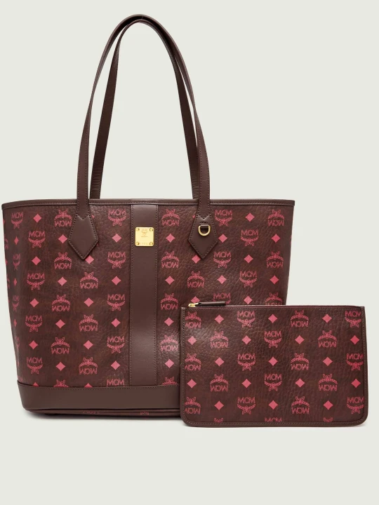 Zdjęcie produktu MCM Shopperka + saszetka Liz | z dodatkiem skóry brązowy