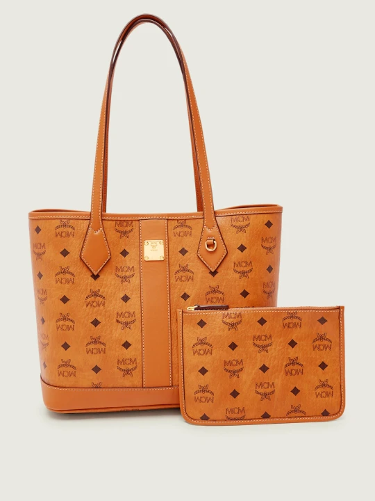 Zdjęcie produktu MCM Shopperka + saszetka Liz | z dodatkiem skóry brązowy