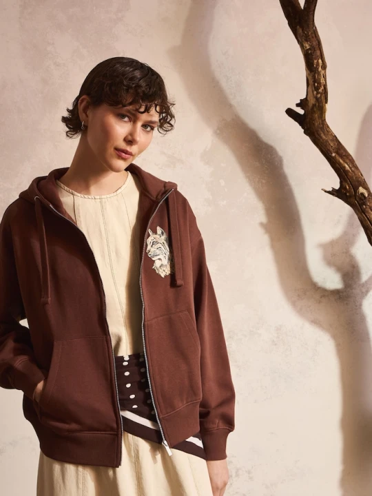 Zdjęcie produktu Medicine bluza rozpinana z kapturem damska brązowy