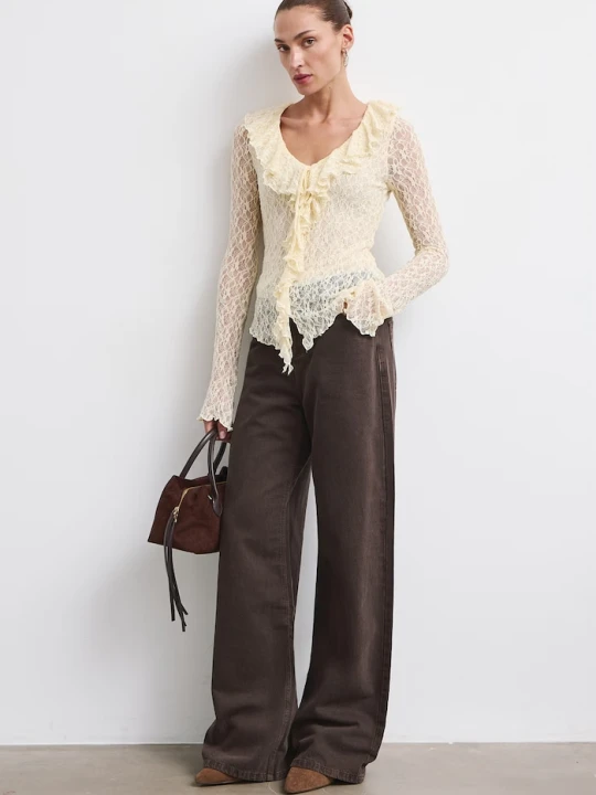 Zdjęcie produktu Medicine jeansy wide leg damskie brązowy