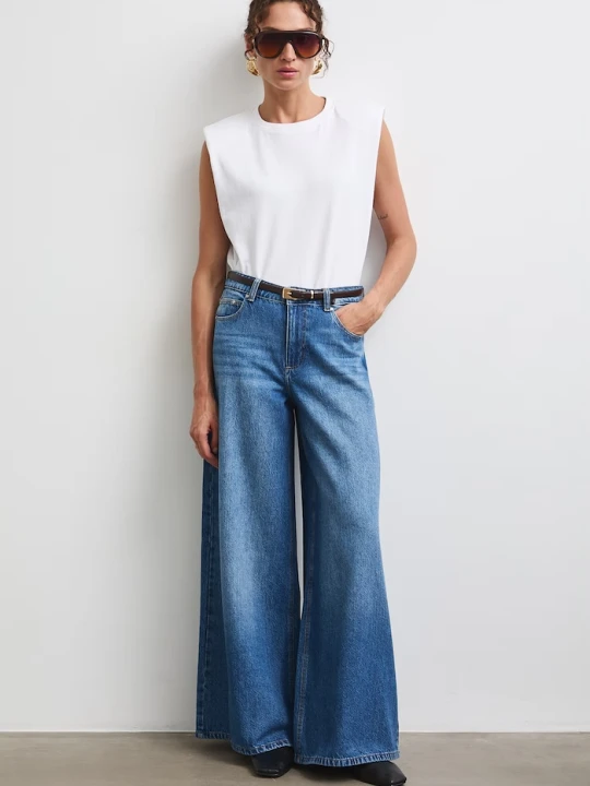 Zdjęcie produktu Medicine jeansy wide leg damskie niebieski