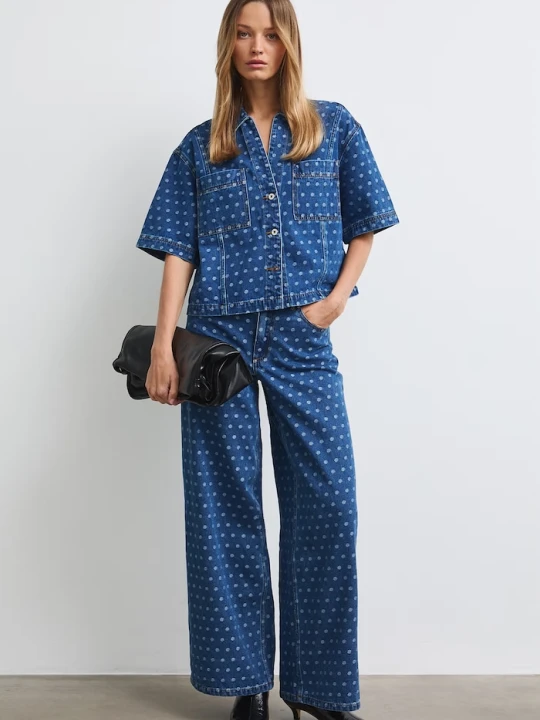 Zdjęcie produktu Medicine jeansy wide leg damskie niebieski