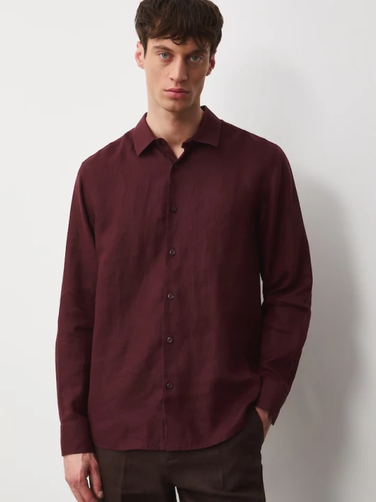 Zdjęcie produktu Medicine koszula męska lniana bordowy