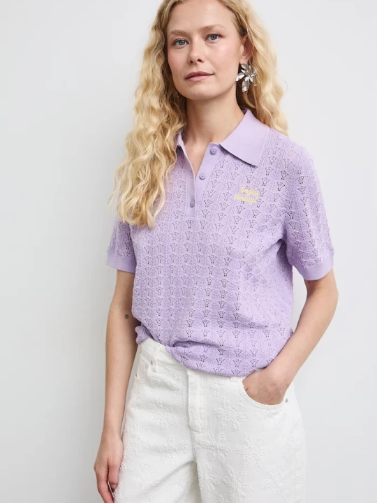 Zdjęcie produktu Medicine T-shirt swetrowy damski bawełniany fioletowy