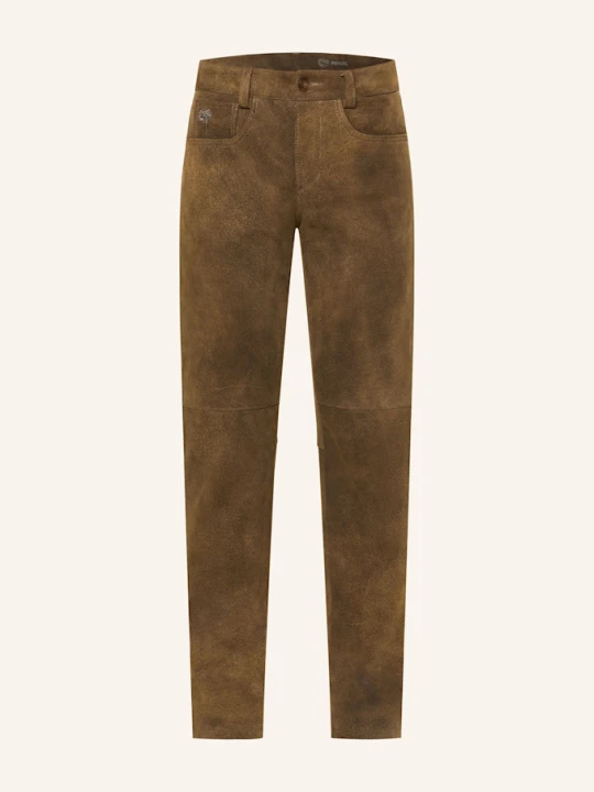 Zdjęcie produktu Meindl Spodnie Skórzane Bullrider Slim Regular Fit beige BRĄZOWY