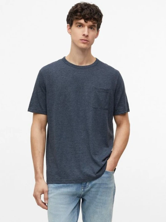 Zdjęcie produktu Melanżowy T-shirt z mieszanki bawełny z kieszenią na piersi s.Oliver niebieski