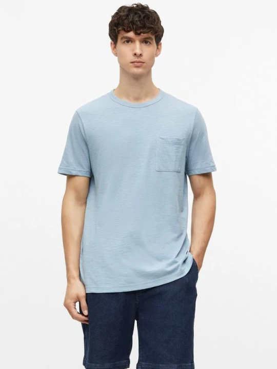 Zdjęcie produktu Melanżowy T-shirt z mieszanki bawełny z kieszenią na piersi s.Oliver niebieski
