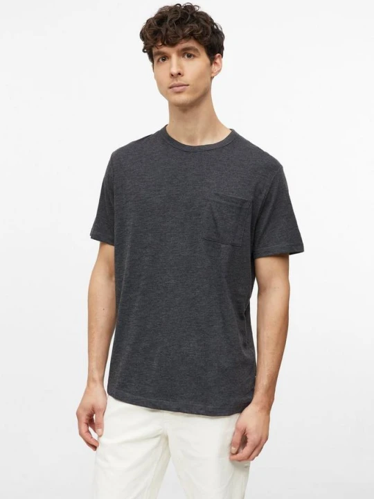 Zdjęcie produktu Melanżowy T-shirt z mieszanki bawełny z kieszenią na piersi s.Oliver szary