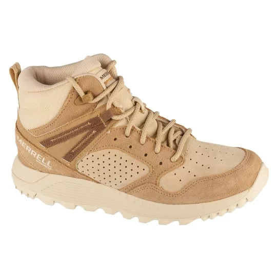 Zdjęcie produktu Merrell Wildwood Mid Leather WP J038298, Damskie, Beżowe, buty trekkingowe, skóra zamszowa, rozmiar: 37