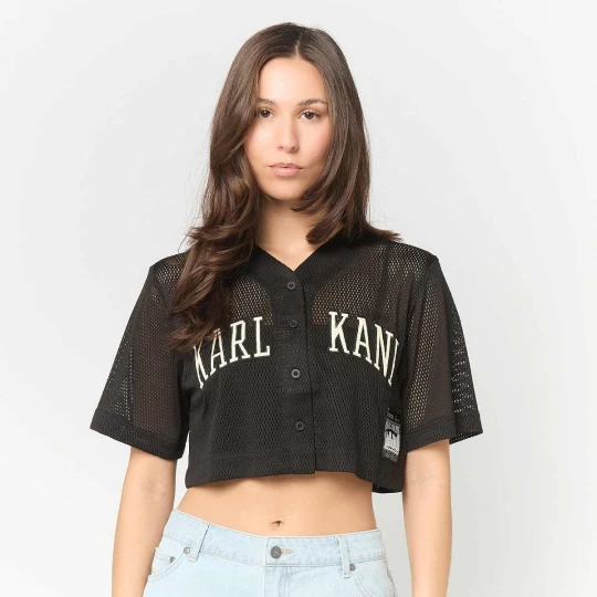 Zdjęcie produktu Mesh Cropped Baseball Shirt Karl Kani czarny