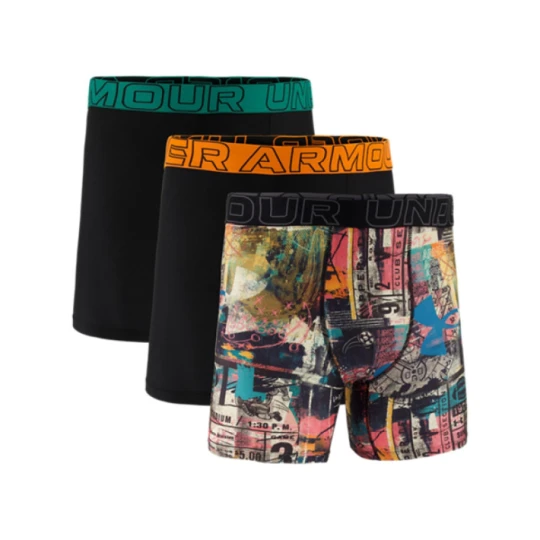 Zdjęcie produktu Męska bielizna treningowa (3-pack) Under Armour UA PERF TECH MESH - GRAPHIC 6\" 3pk - multikolor