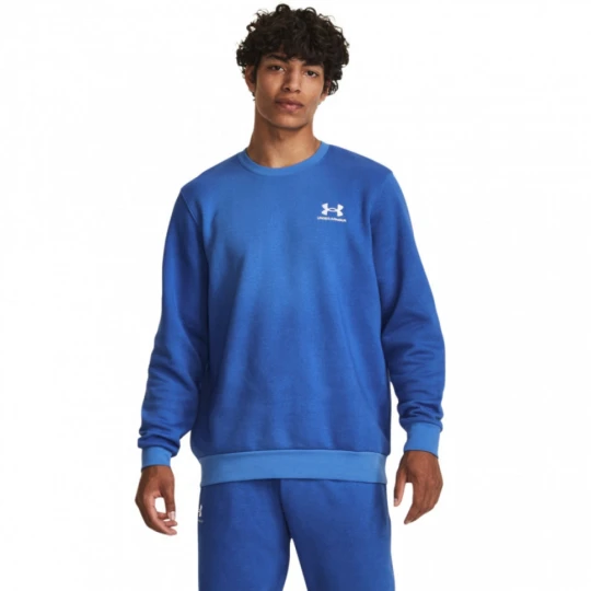 Zdjęcie produktu Męska bluza dresowa nierozpinana bez kaptura Under Armour UA Essential Flc Novelty Crw - niebieska