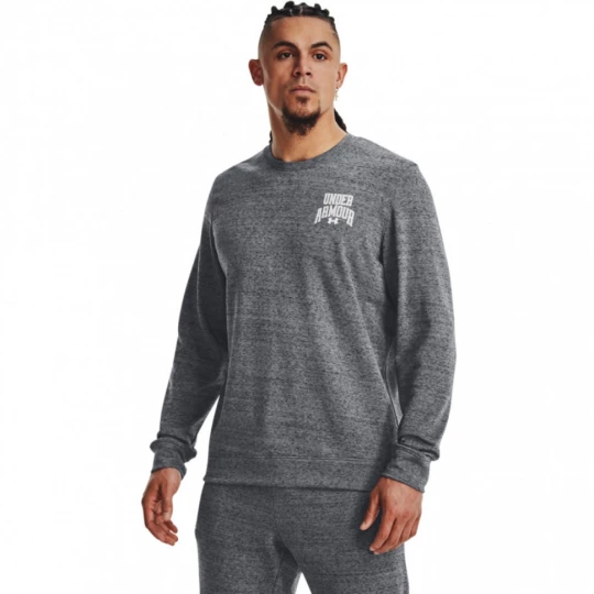 Zdjęcie produktu Męska bluza dresowa nierozpinana bez kaptura Under Armour UA Rival Terry Graphic Crew - szara