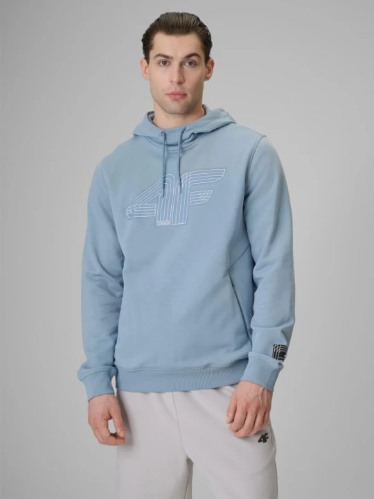 Zdjęcie produktu Męska bluza dresowa nierozpinana z kapturem 4F 4FRSS26TSWSM2896 - niebieska