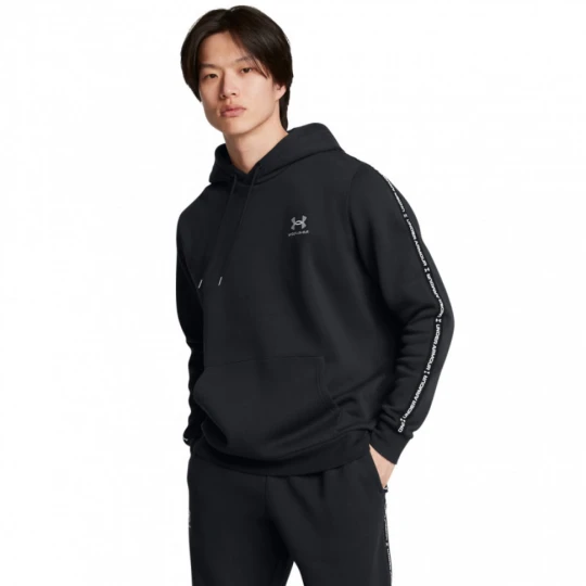 Zdjęcie produktu Męska bluza dresowa nierozpinana z kapturem Under Armour UA Icon Fleece Hd Taping - czarna
