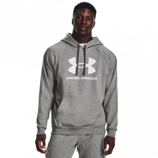Zdjęcie produktu Męska bluza dresowa nierozpinana z kapturem Under Armour UA Rival Fleece Logo HD - szara