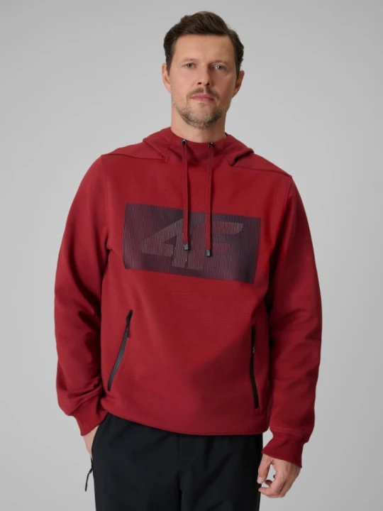 Zdjęcie produktu Męska bluza dresowa rozpinana z kapturem 4F 4FRSS26TSWSM2975 - czerwona