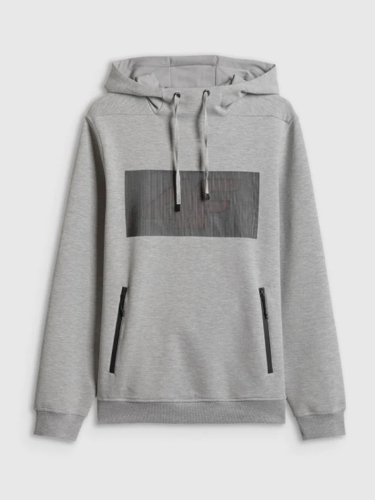 Zdjęcie produktu Męska bluza dresowa rozpinana z kapturem 4F 4FRSS26TSWSM2975 - szara