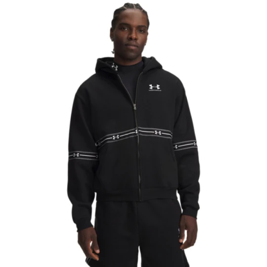 Zdjęcie produktu Męska bluza dresowa rozpinana z kapturem Under Armour UA Icon Flc Taped FZ - czarna