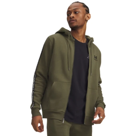Zdjęcie produktu Meska bluza dresowa rozpinana z kapturem Under Armour UA Icon Fleece FZ Taping - oliwkowa
