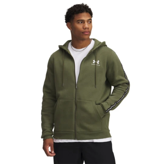 Zdjęcie produktu Meska bluza dresowa rozpinana z kapturem Under Armour UA Icon Fleece FZ Taping - zielona