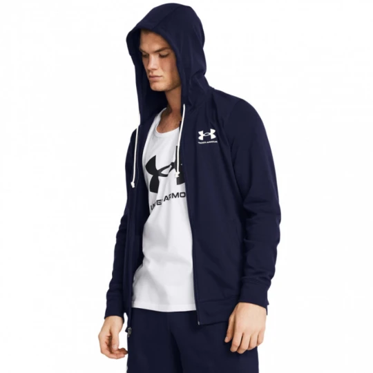 Zdjęcie produktu Męska bluza dresowa rozpinana z kapturem Under Armour UA Rival Terry Lc Fz - granatowa