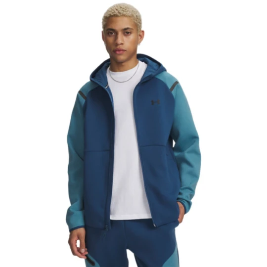 Zdjęcie produktu Męska bluza dresowa rozpinana z kapturem Under Armour UA Unstoppable Fleece Full-Zip - niebieska