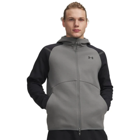 Zdjęcie produktu Męska bluza dresowa rozpinana z kapturem Under Armour UA Unstoppable Fleece Full-Zip - szara