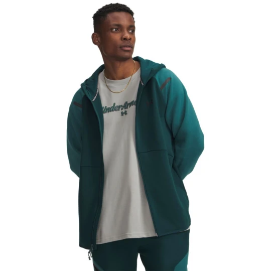 Zdjęcie produktu Męska bluza dresowa rozpinana z kapturem Under Armour UA Unstoppable Fleece Full-Zip - zielona