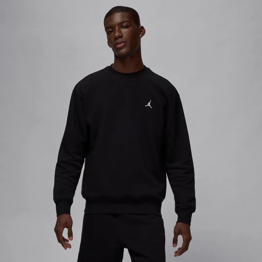 Zdjęcie produktu Męska bluza dresowa z półokrągłym dekoltem Jordan Brooklyn Fleece - Czerń