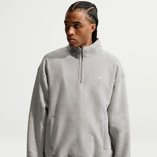 Zdjęcie produktu Męska bluza dzianinowa z zamkiem 1/4 Nike Solo Swoosh - Szary